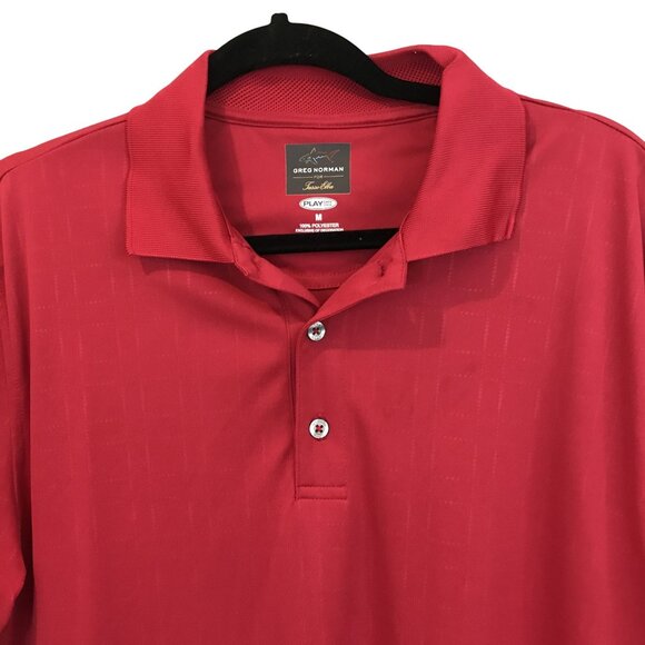 Greg Norman Tasso Elba Play Dry Red Polo Shirt M Golf Performance Classic Fit - Picture 3 of 6